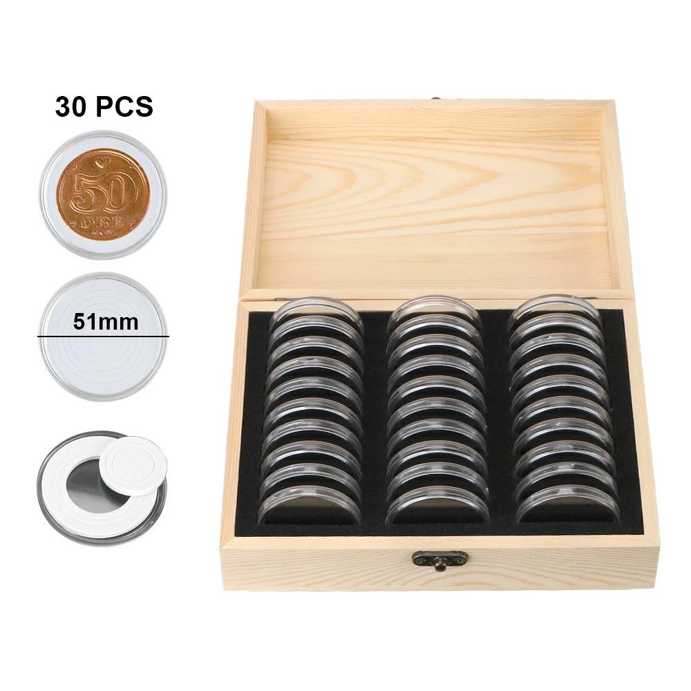 Boîte de rangement de pièces de monnaie 20/30/50/100 pièces, étui de collecte de pièces commémorativ