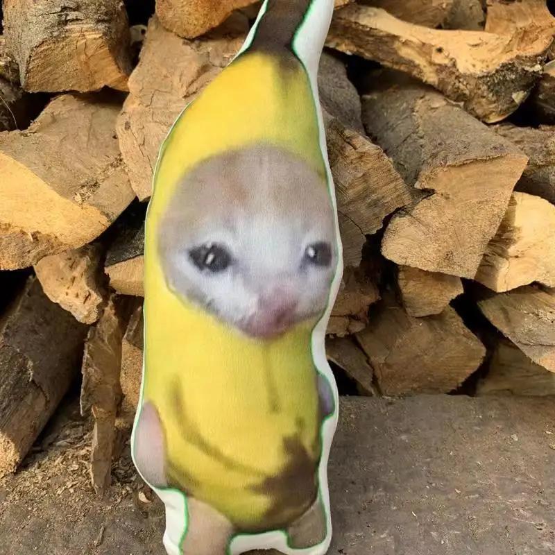 Pendentif poupée chat banane 17cm, porte-clés vocal pleurant, chat banane heureux