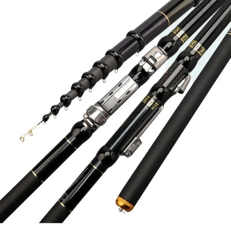 Canne à pêche télescopique portable 4.5M à 7.2M - Ultra légère en carbone 40T pour pêche filature et roche dure