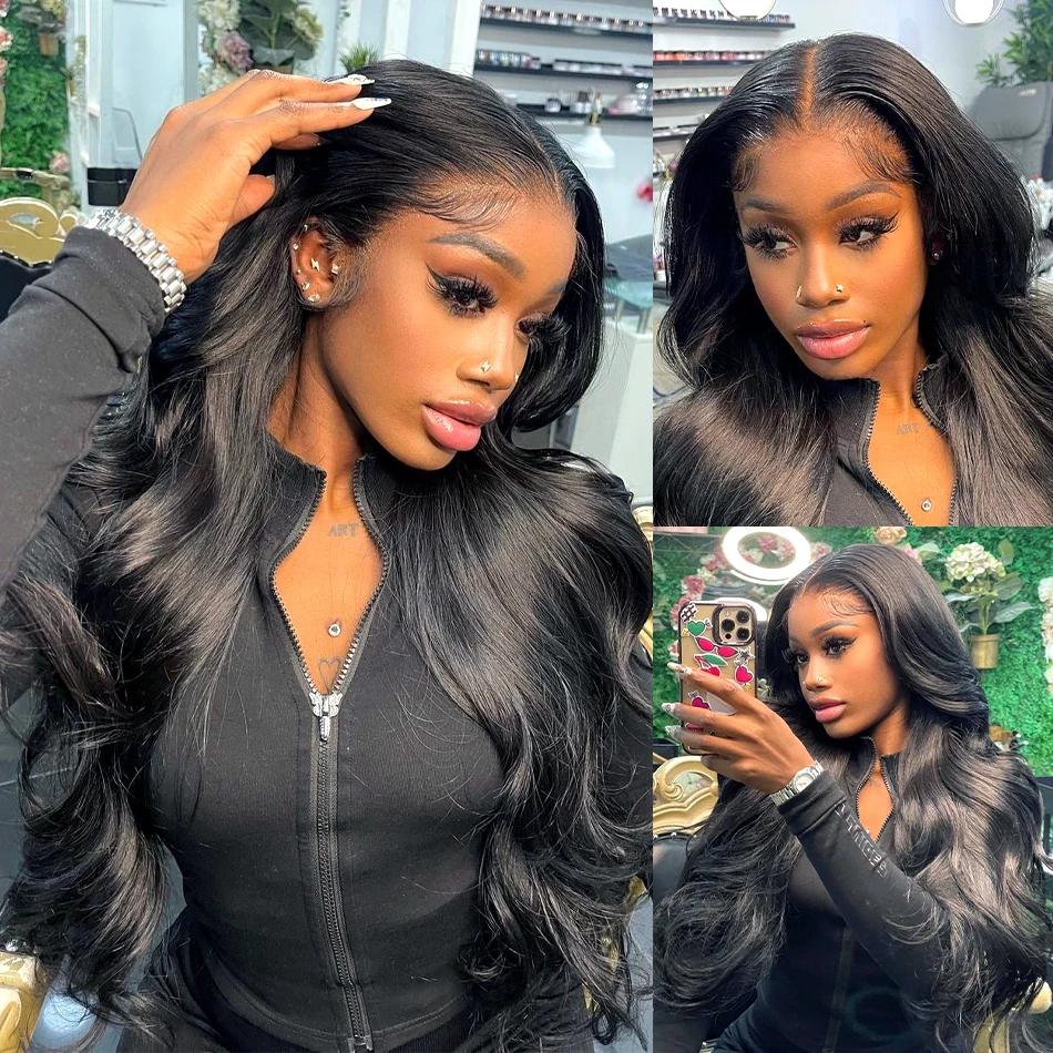 Perruque Lace Front Wig naturelle Body Wave, cheveux humains, 13x4 13x6, transparente, sans colle, 6