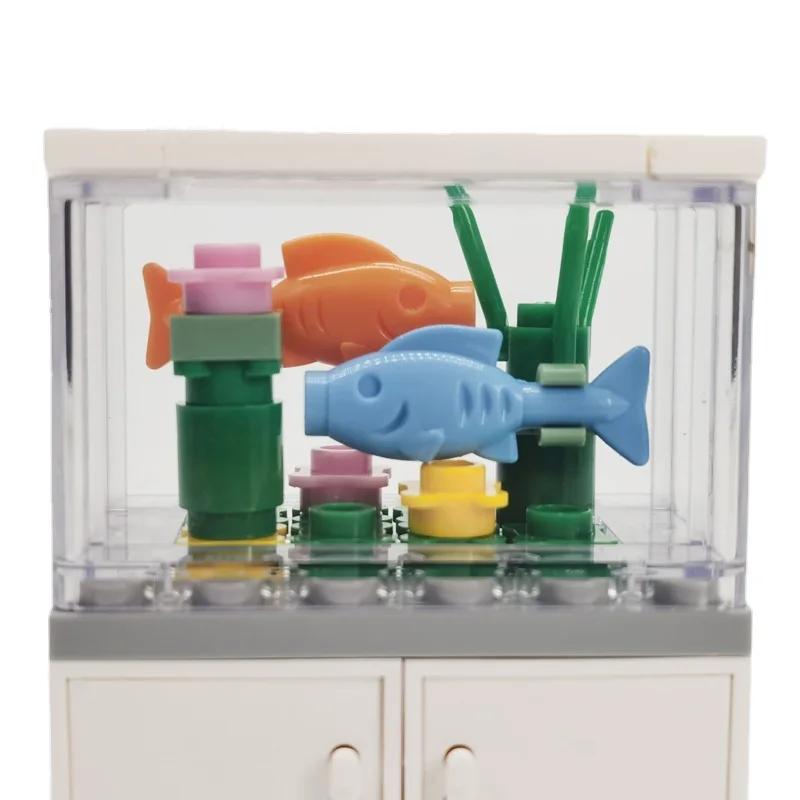 City Friends – blocs de construction d'aquarium MOC, jouets à assembler, poisson clown, tortue, léza