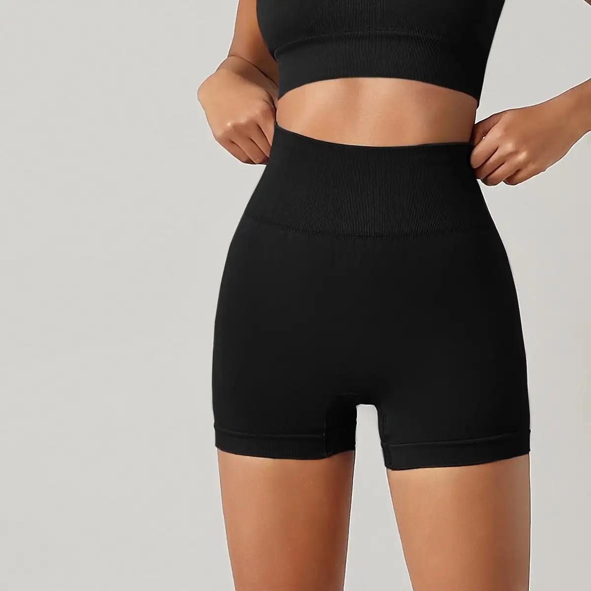 Shorts fitness moulants femme taille haute cyclisme yoga sans lignes maladroites nouveau