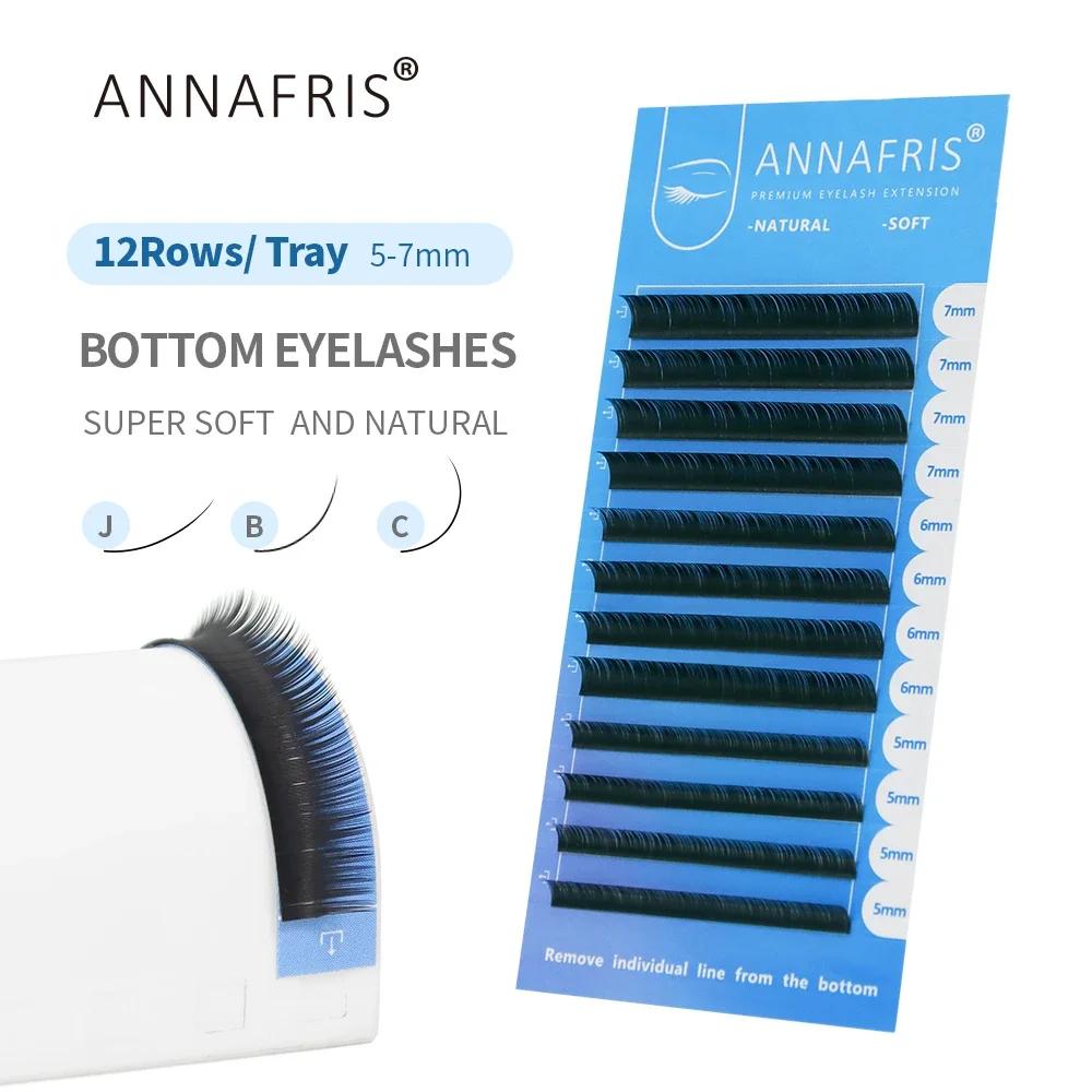 ANNAFRIS cils inférieurs 5-7mm mélange Extension de cils inférieurs individuels J/B/C Curl naturel c