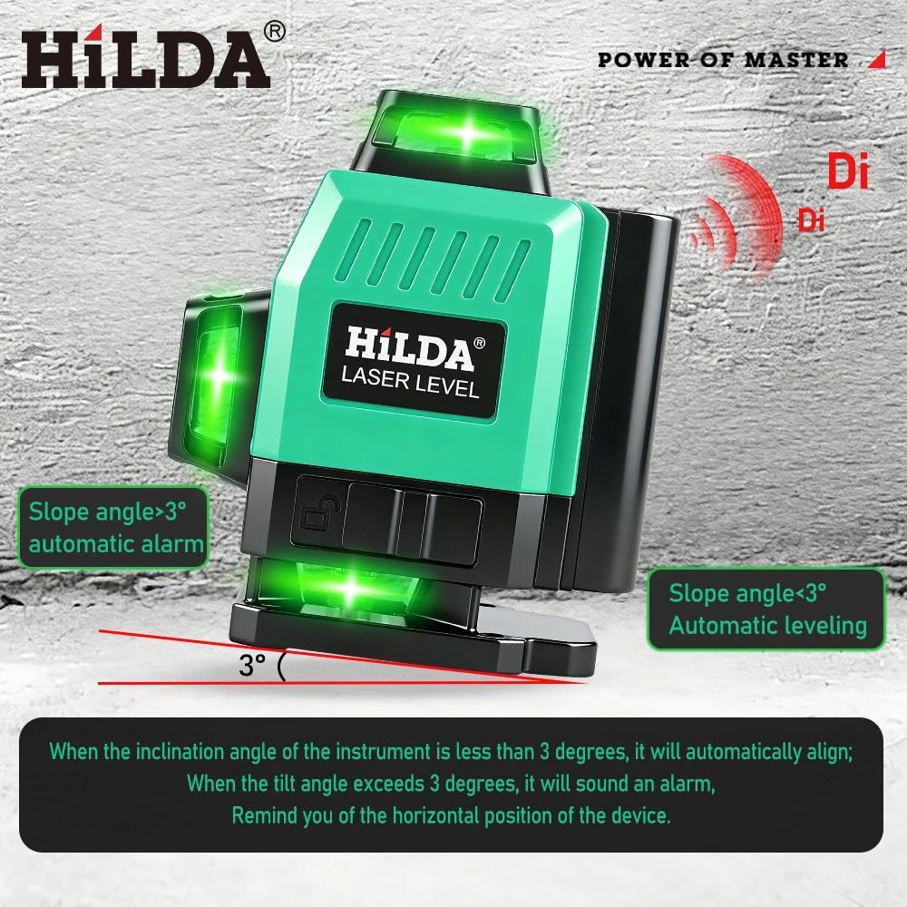 HILDA 16/12 lignes niveau laser ligne verte SelfLeveling 360 horizontal et vertical super puissant f
