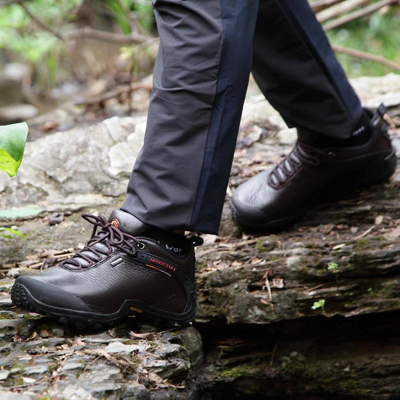Chaussures de randonnée cuir imperméables homme femme - Bottes chasse neige escalade montagne