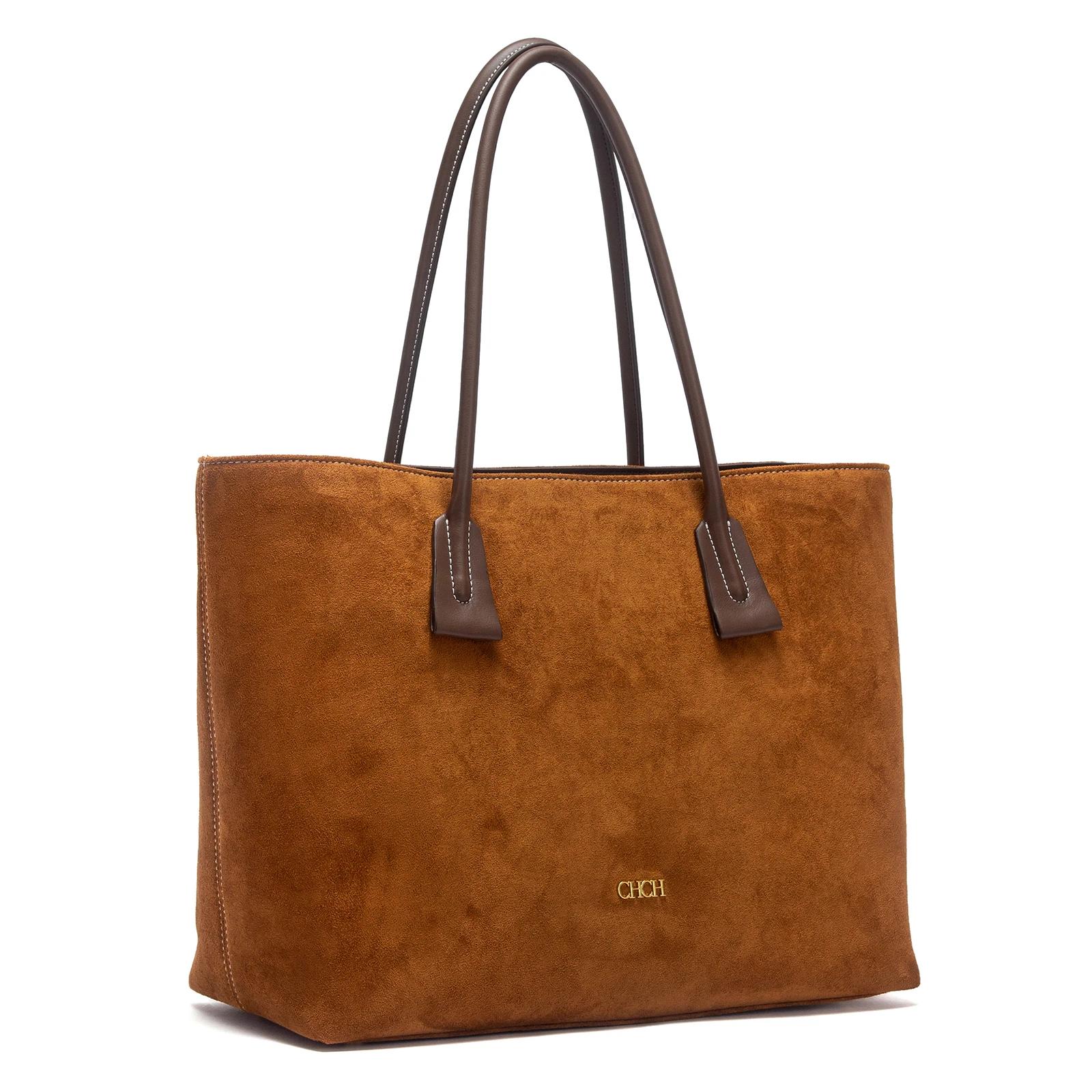 Sac fourre-tout CHCH pour femme, collection Printemps 2026, marron velours, grande capacité, sac à m