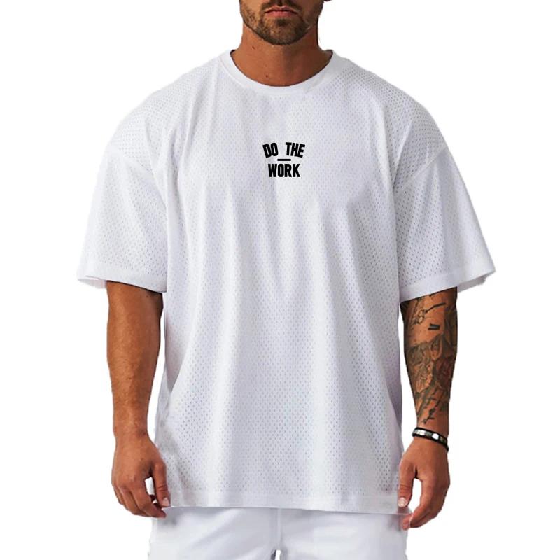 T-shirt oversize homme fitness été - Maille respirante pour gym, running et occasions décontractées