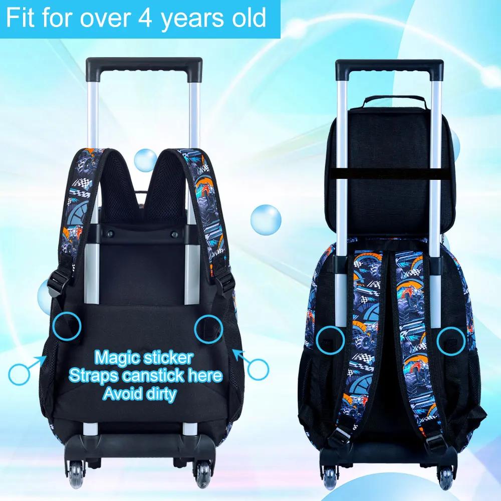 Sac à dos à roulettes pour garçons, cartable à roulettes pour enfants, sac d'école primaire à roulet