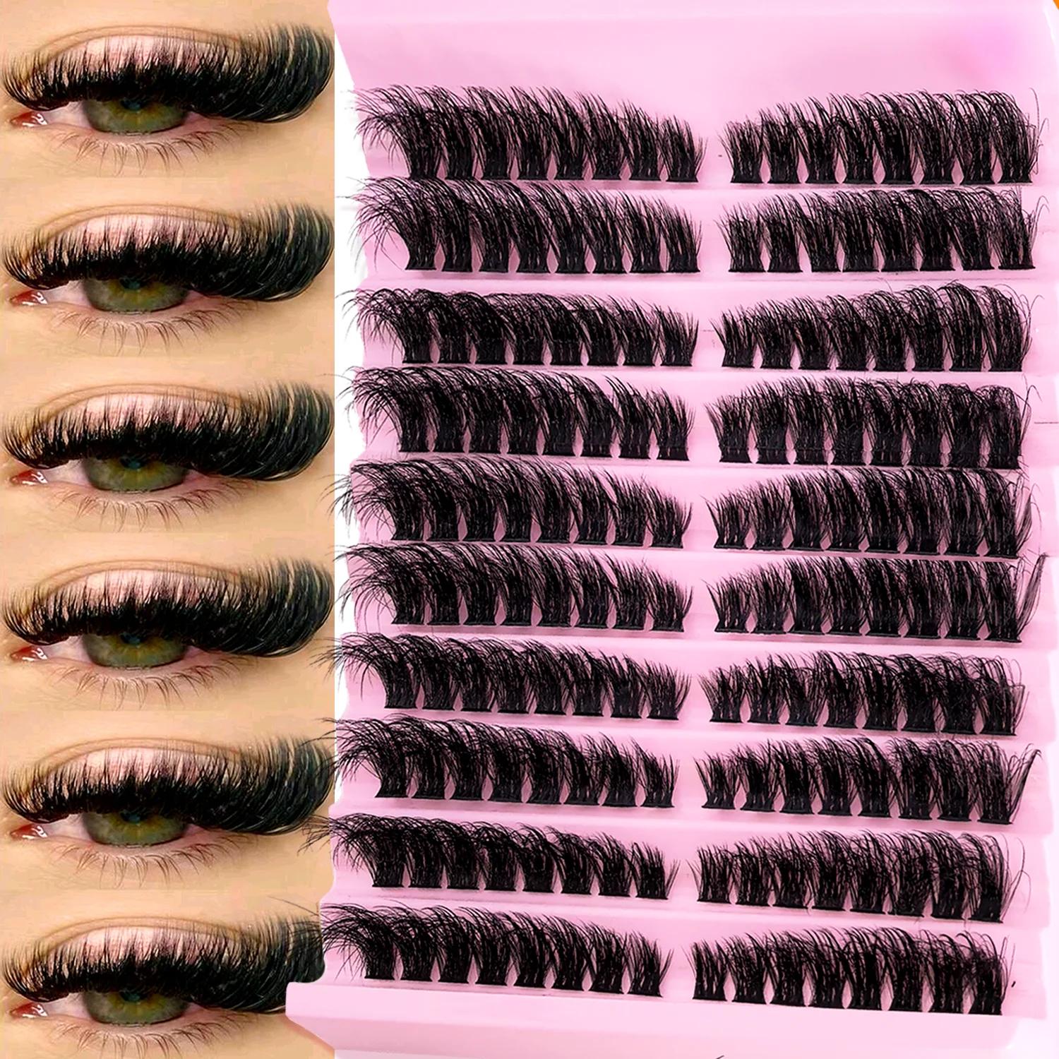 Cils individuels 8-16mm 160 pièces cils en grappe aspect naturel plateau mixte bricolage Extension d