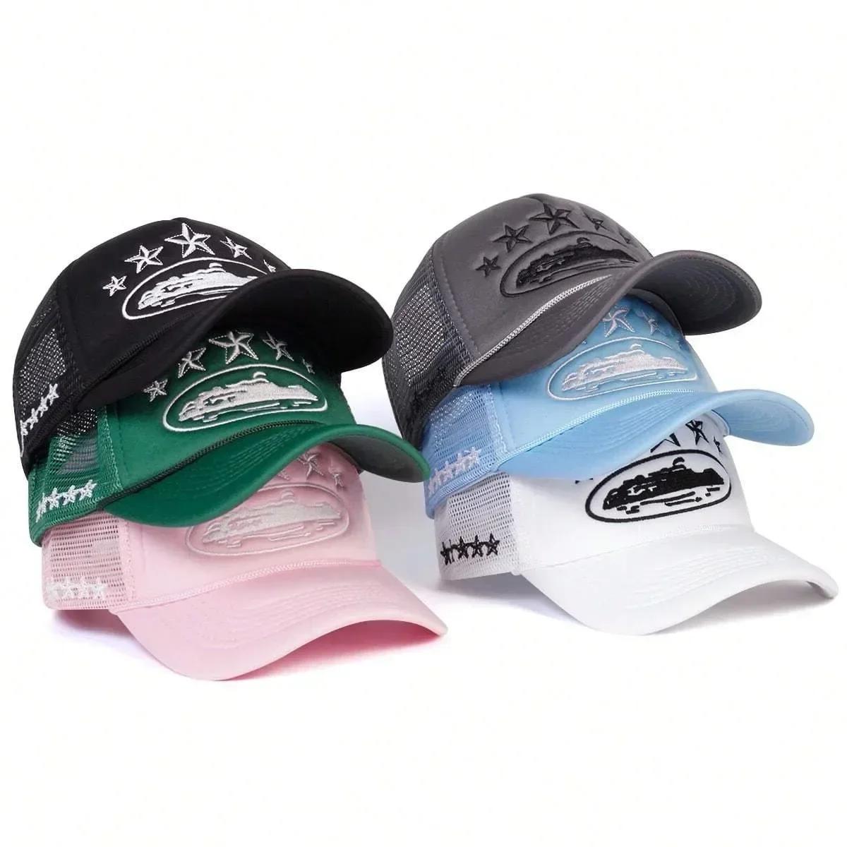 Casquette unisexe pour hommes et femmes, filet de Baseball brodé pentagramme, chapeaux décontractés
