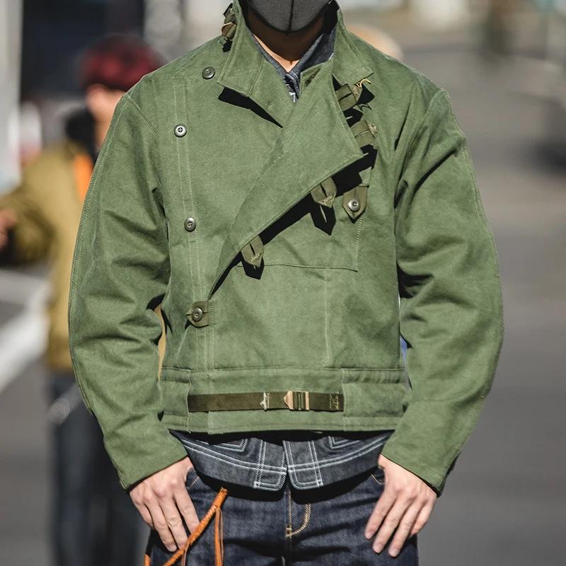 Maden rétro 16oz toile suédois moto vert veste poche Bomber veste décontracté chasse travail vêtemen