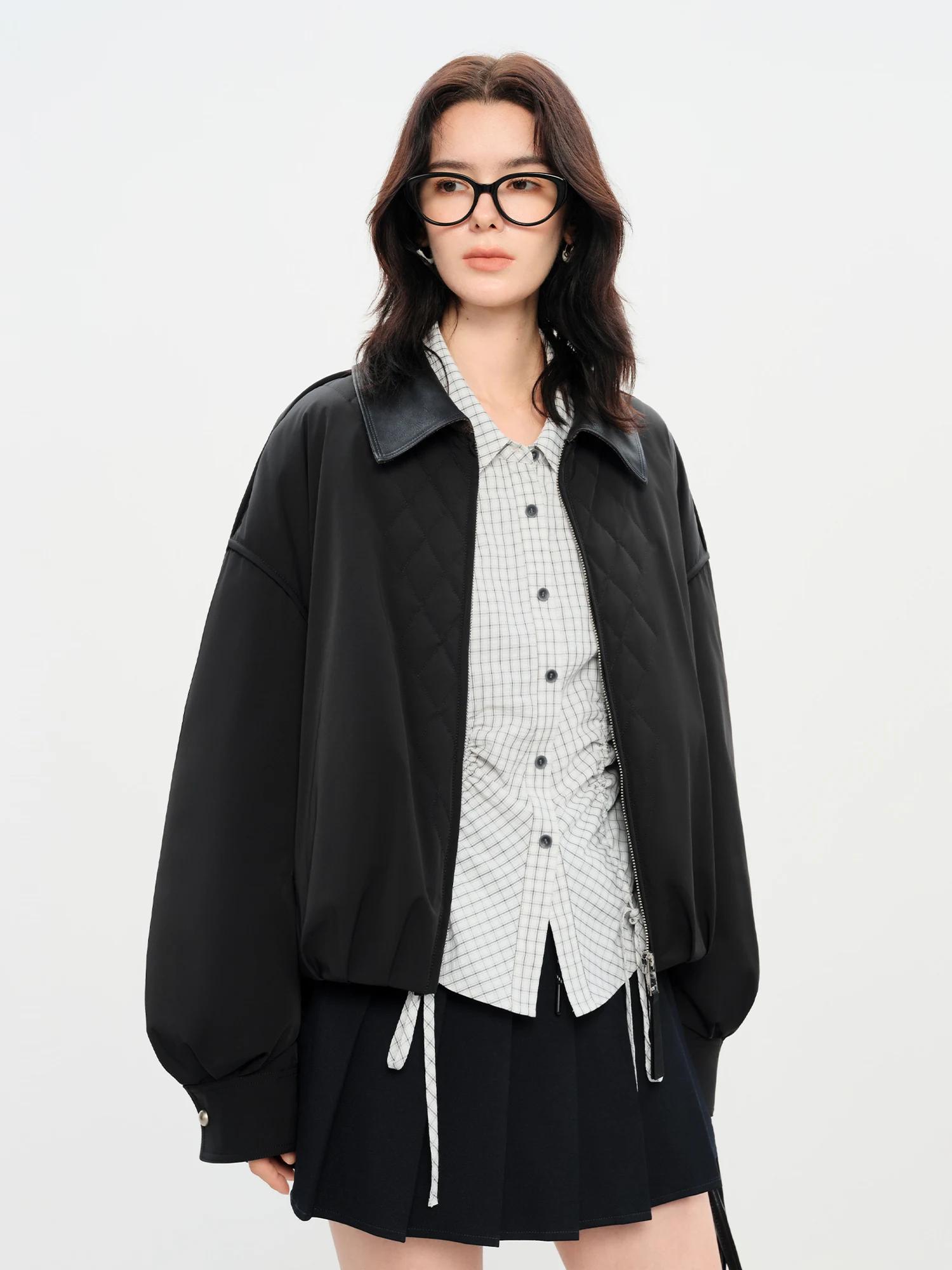 FSLE – veste rembourrée légère de Style grange pour femme, manteau court Vintage avec panneau à carr