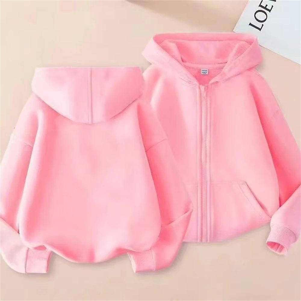 Enfants mode fermeture éclair style vêtements garçons sweat à capuche pour filles hauts printemps au
