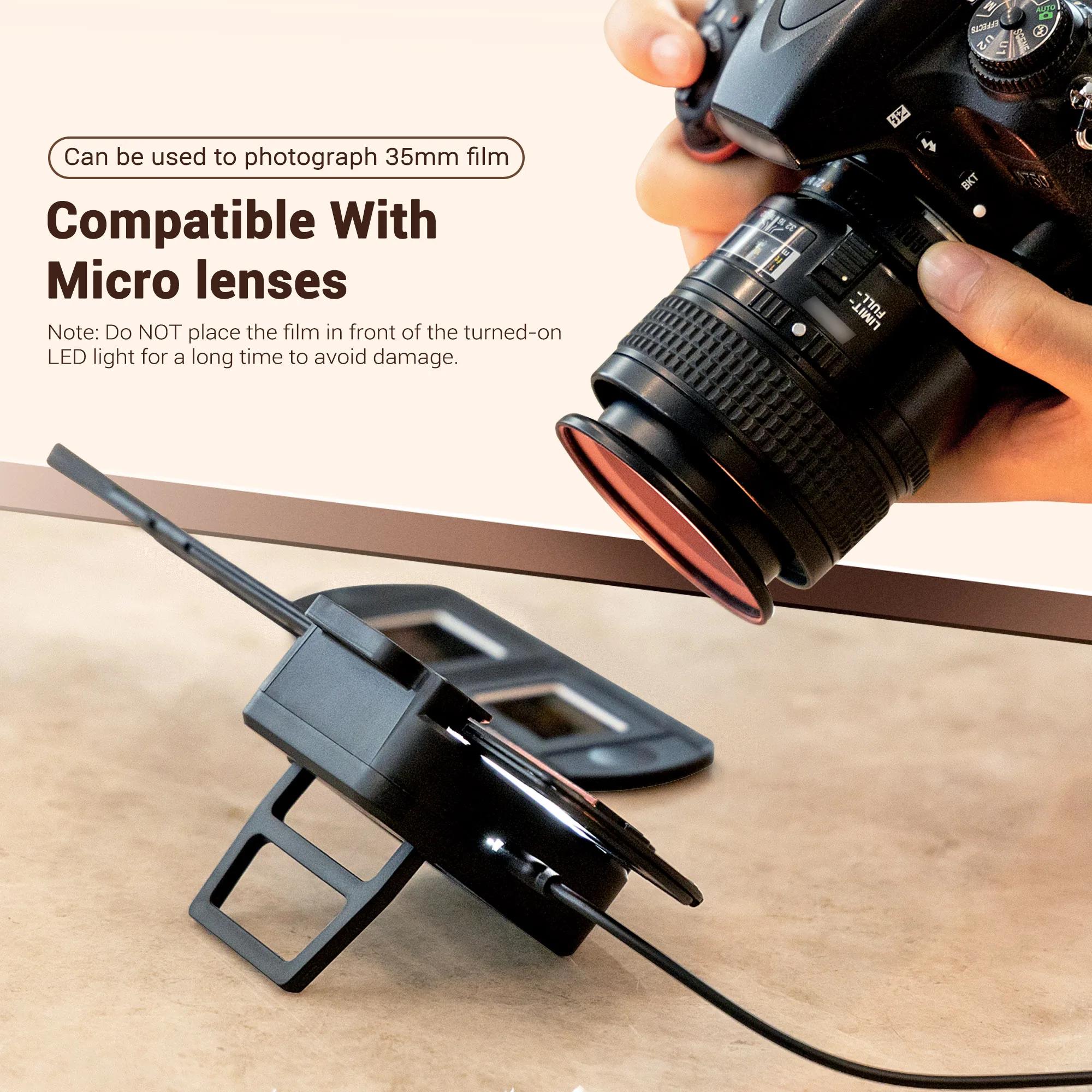 Adaptateur de numérisation de films JJC et kit d'éclairage LED pour scanner les négatifs de films 35