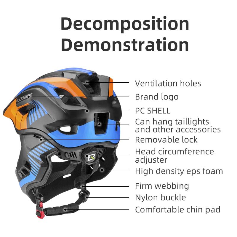 ROCKBROS casque de cyclisme enfant résistant aux chocs casque croisé détachable casque intégral Prot