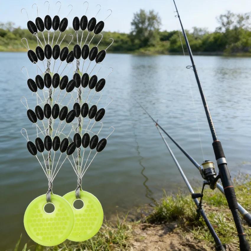 10 groupes (60 pièces) 0,4-8.0 # Bouchon de ligne de pêche en Silicone, bouchon de haricot spatial