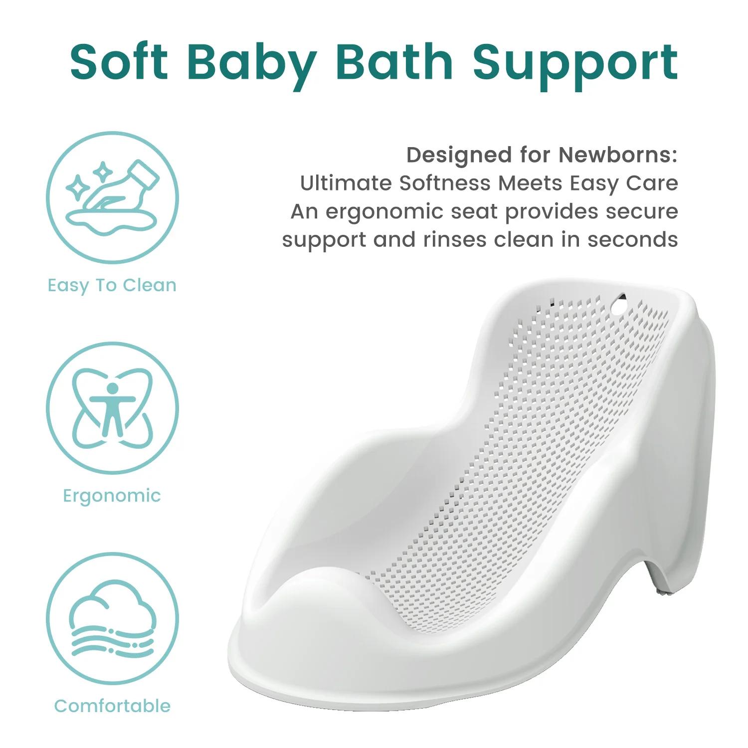 Support de bain doux pour bébés nouveau-nés - Siège de bain ergonomique, facile à nettoyer et confor