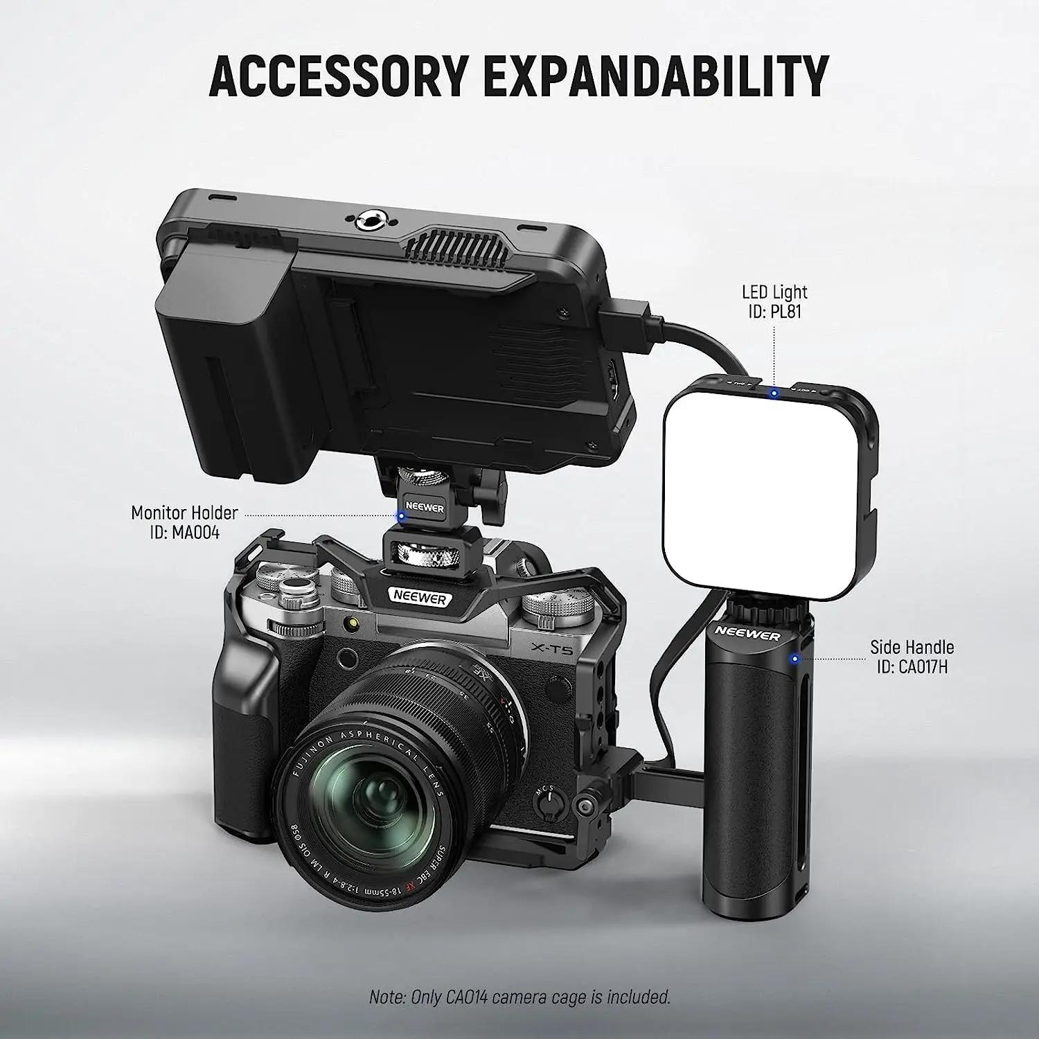 Cage complète pour appareil photo NEEWER compatible avec Fujifilm X-T5, Rig vidéo en aluminium pour