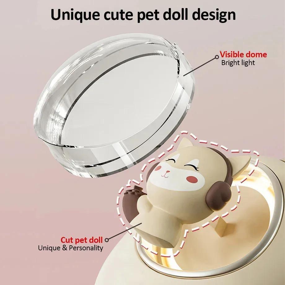 Casque Bluetooth sans fil Kawaii en forme de capsule spatiale pour animaux de compagnie, avec rétroé