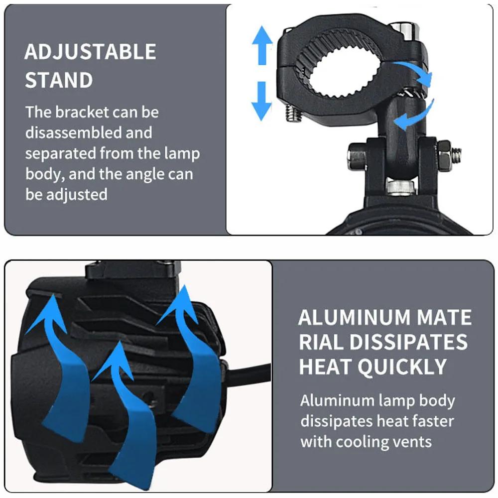 Phares antibrouillard LED pour moto, budgétaire de conduite auxiliaire, lampe de sauna, clignotant d