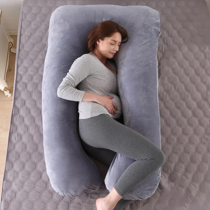 Oreiller enceinte 120x70cm pour femmes enceintes, coussins doux de grossesse, soutien de maternité,
