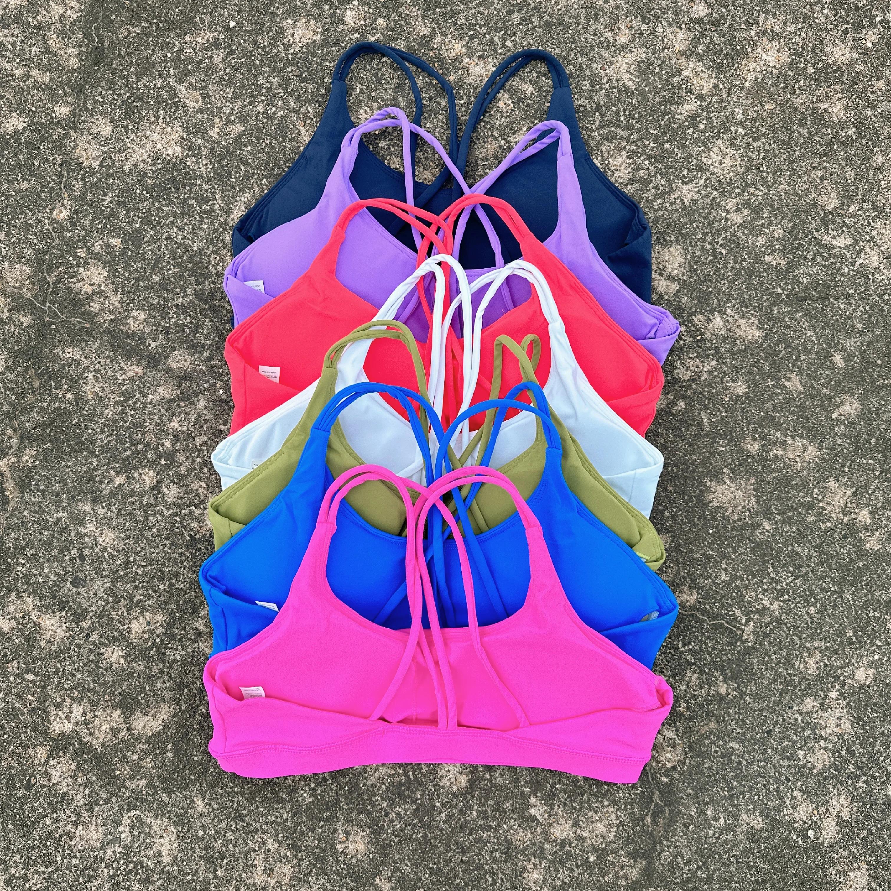 Couleur unie haute résistance Gym sous-vêtements Yoga croix femmes Fitness Sport soutien-gorge haut