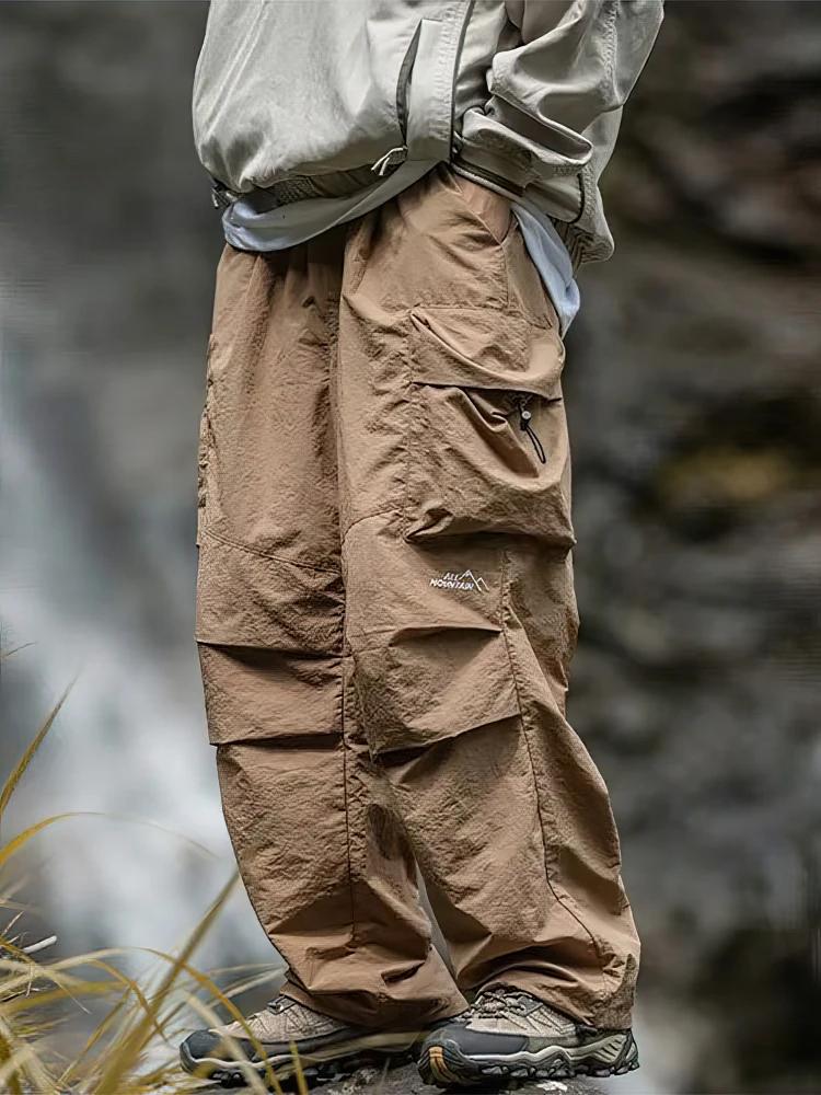 Pantalon cargo ample pour homme, printemps-été, imperméable, décontracté, sport, jogging, parachute,