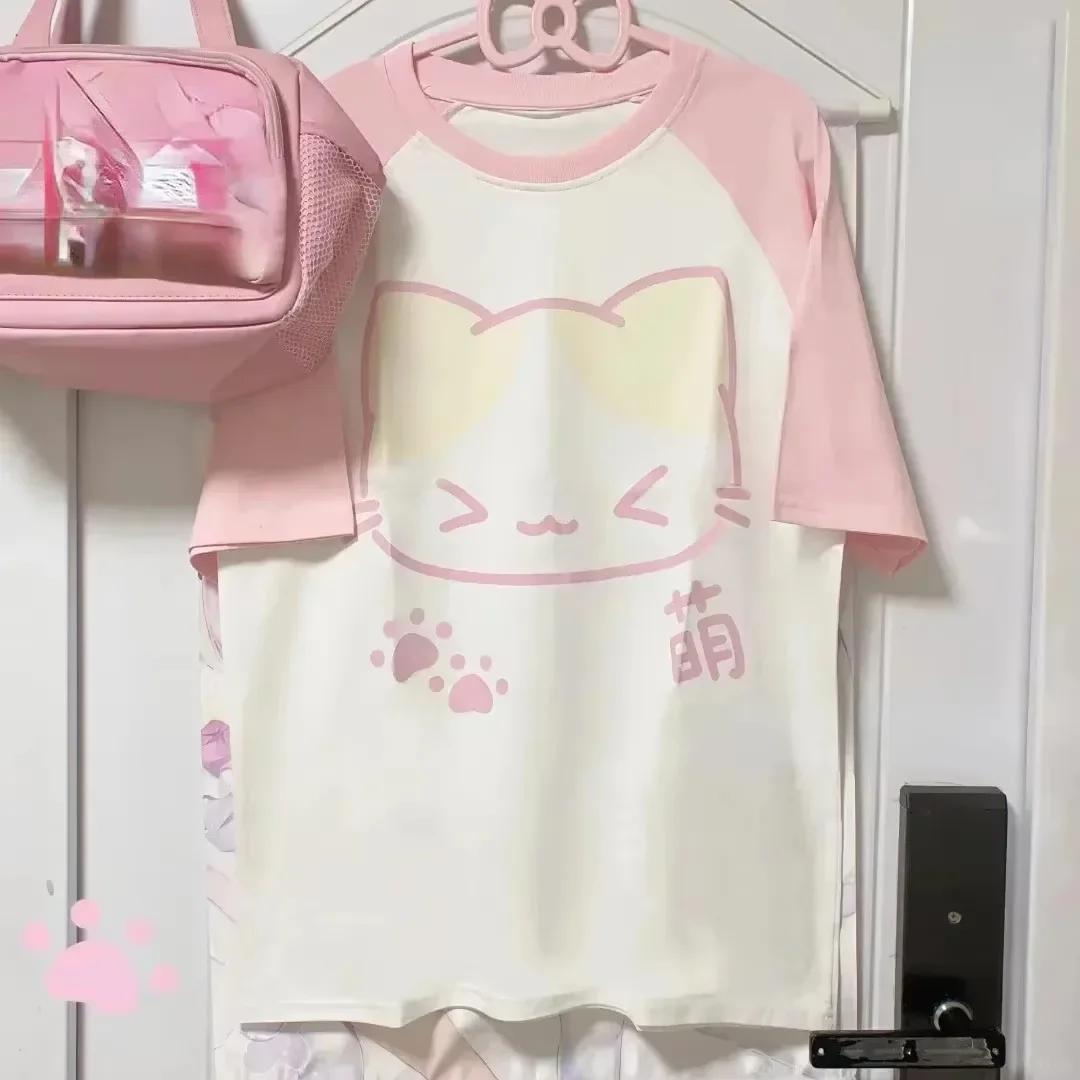 T-shirt à Manches Courtes pour Femme, Streetwear, Grunge Japonais, Esthétique Y2k, Harajuku, Dessin