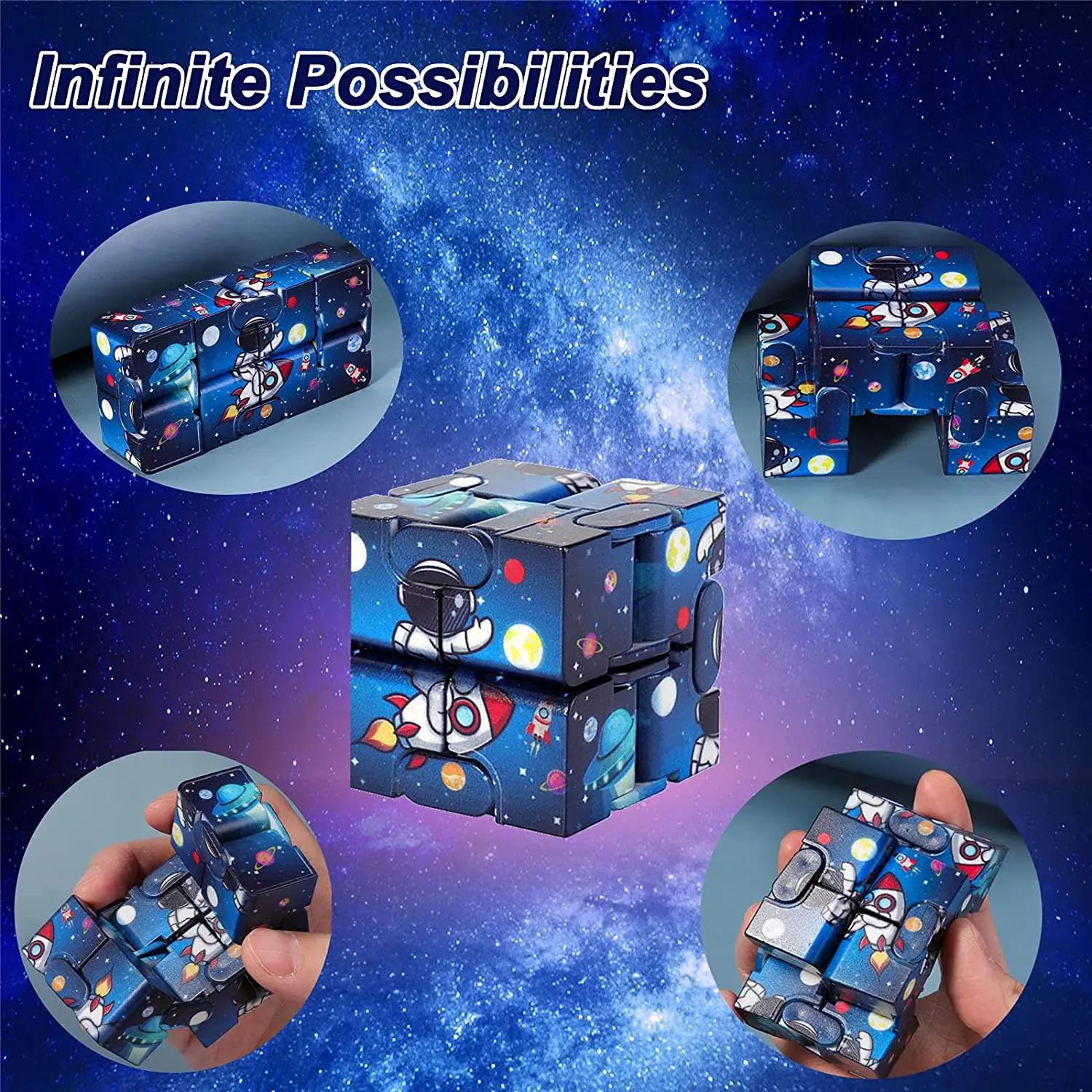 Cube magique infini ciel étoilé, Puzzle carré, jouets labyrinthe à quatre coins, décompression relax