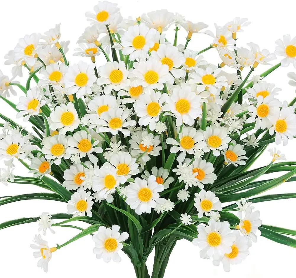 Fleurs de marguerites artificielles pour l'extérieur, fausses plantes à feuillage résistantes aux UV