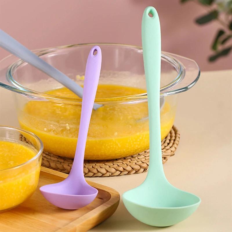 Cuillère à soupe en Silicone à Long manche, grandes nouilles Ramen, cuillères à soupe, marmite chaud