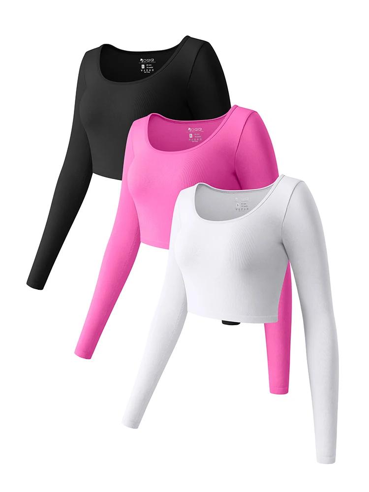 Haut de yoga femme manches longues - T-shirt sport sans coutures - Fitness, course et entraînement