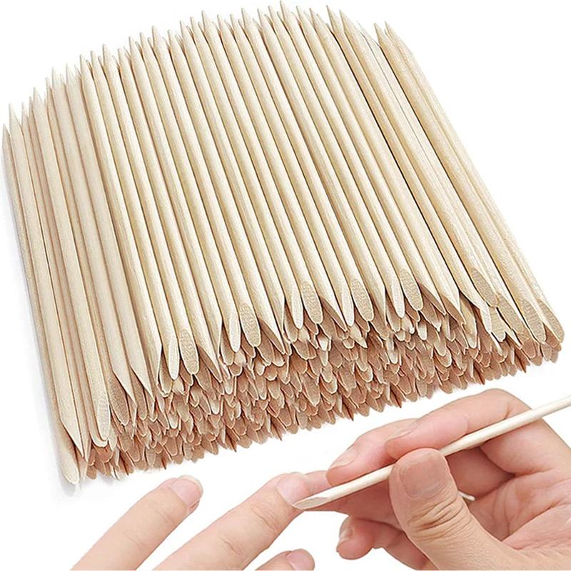 Lot de 50 ou 100 bâtonnets en bois d'oranger pour manucure et pédicure, outils de soins pour les ong