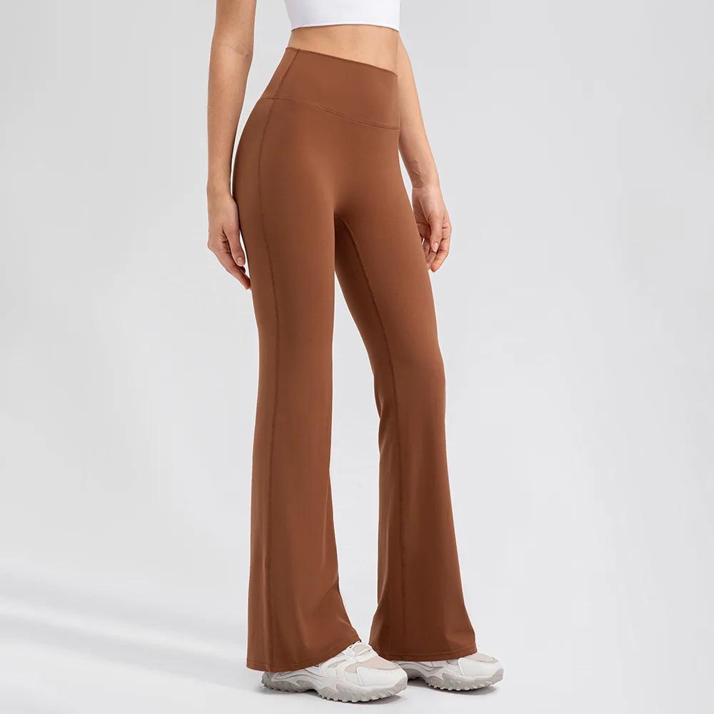 Pantalon de yoga femme taille haute - Extensible doux évasé pour sport gym confort optimal