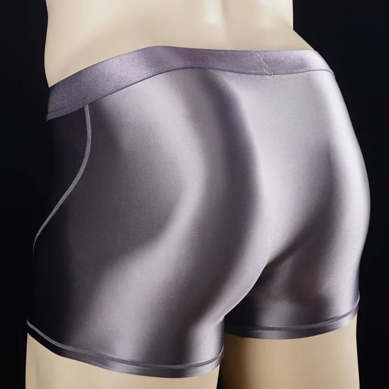 Maillot de bain brillant pour hommes, sexy, short brillant, sous-vêtement Boxer
