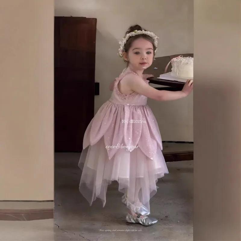 Jupe débardeur d'été pour filles, jupe à bretelles pour enfants, robe de princesse pour enfants, nou