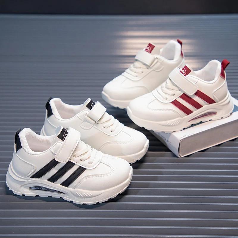 Chaussures de Sport pour garçons et filles, baskets à rayures Patchwork, à la mode, noires, kaki, gr