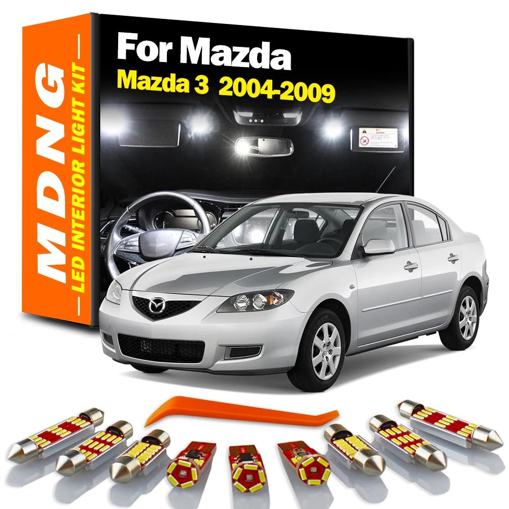 MDNG 8 pièces Kit d'éclairage intérieur LED Canbus pour Mazda 3 2004 2005 2006 2007 2008 2009 lampe