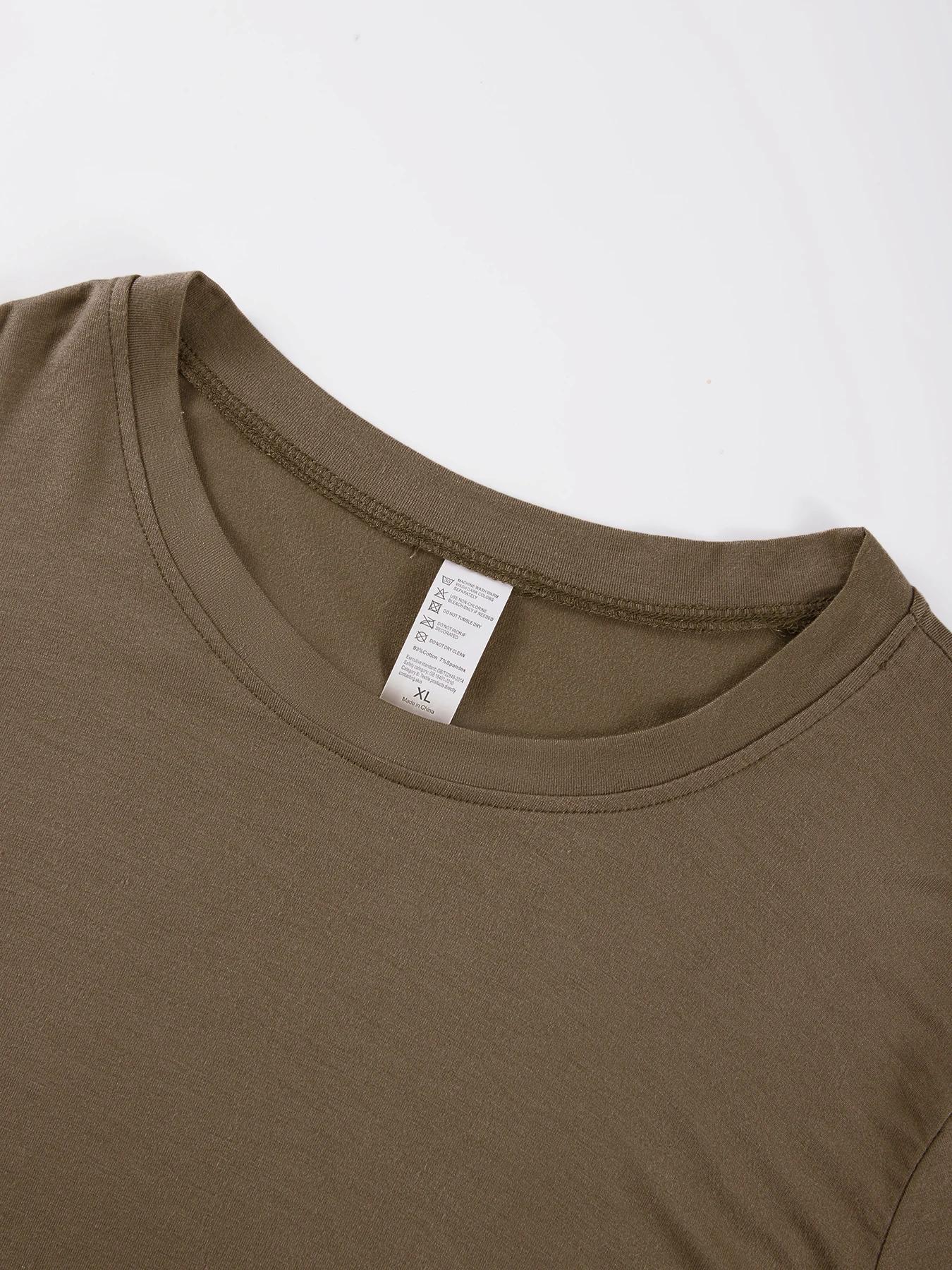 Y2K culture Sexy été coton couleur unie serré femme T-Shirt confortable Yoga femmes élasticité manch