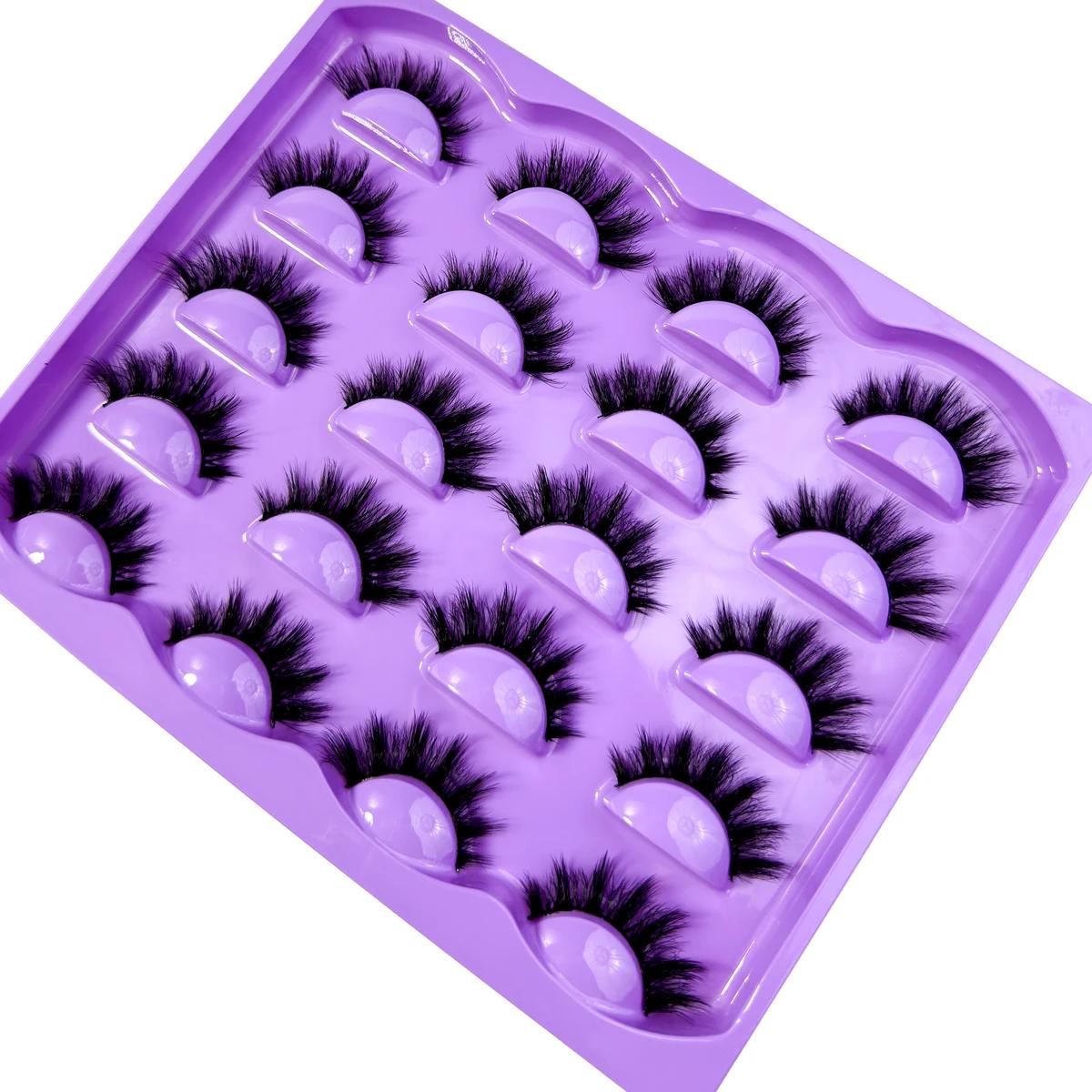 Nouveau 10 paires de faux cils naturels complets, cils épais et moelleux pour utilisation en fête, c