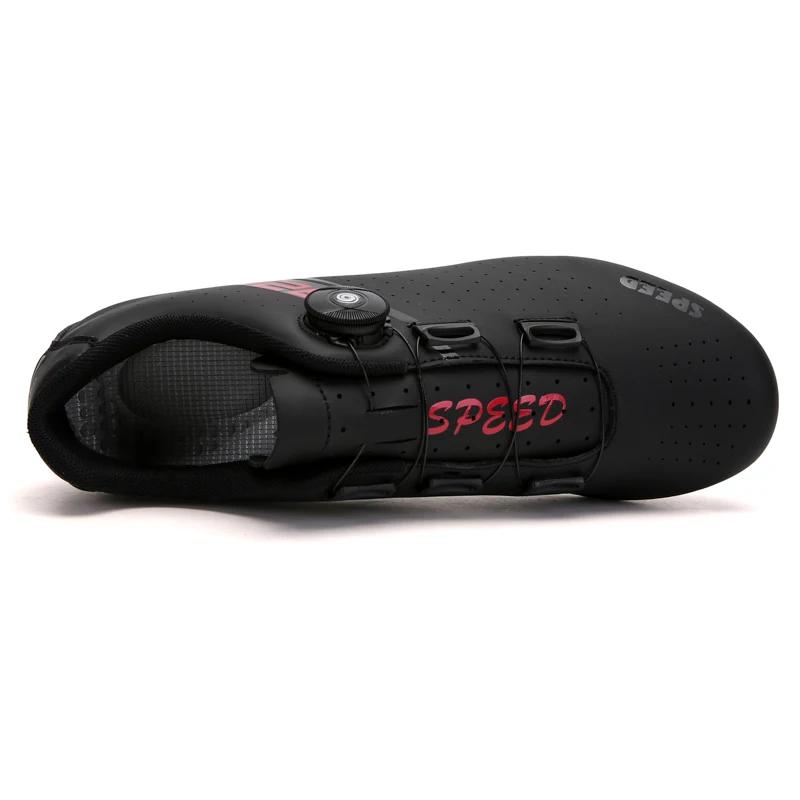 Chaussures de cyclisme professionnelles semelle extérieure en caoutchouc bouton boucle chaussures vt