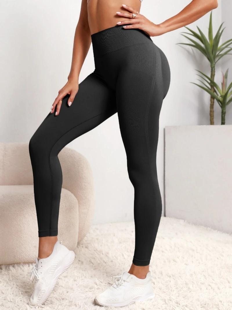 Leggings de sport sans couture femme taille haute - Yoga fitness remise pompes confort