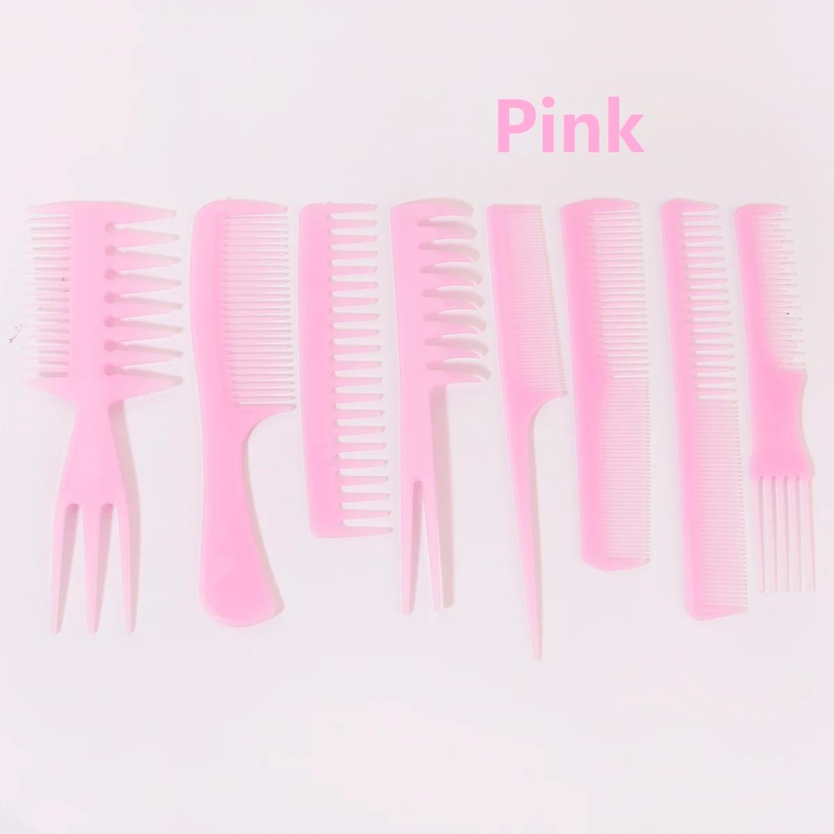 Peigne à cheveux antistatique, 8 pièces, peigne queue de cheval, peigne de maquillage, accessoires d