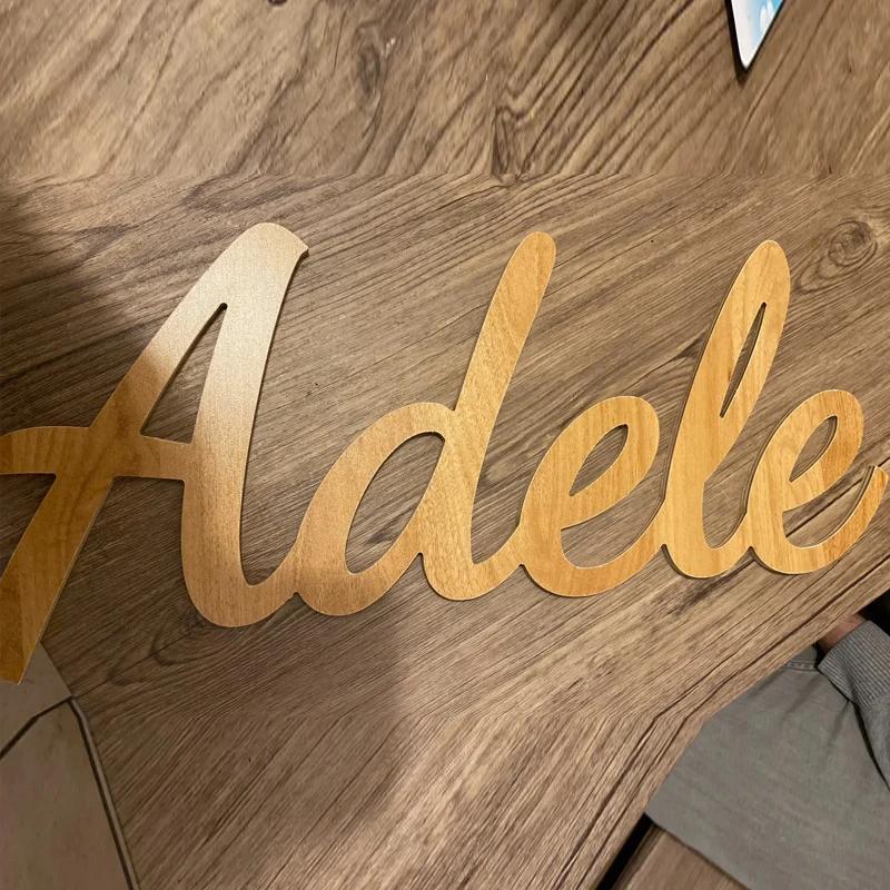 Signe de nom en bois personnalisé, décor de pépinière personnalisé, décor de mur