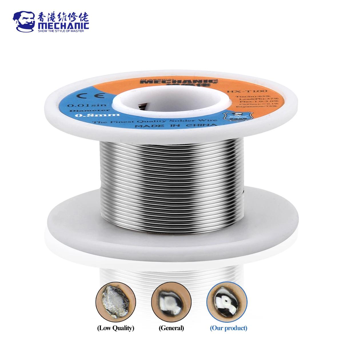 MÉCANIQUE HX-T100 55g Noyau de colophane douce 183 ℃ Point de fusion 0.2mm-1.2mm, fil à souder de