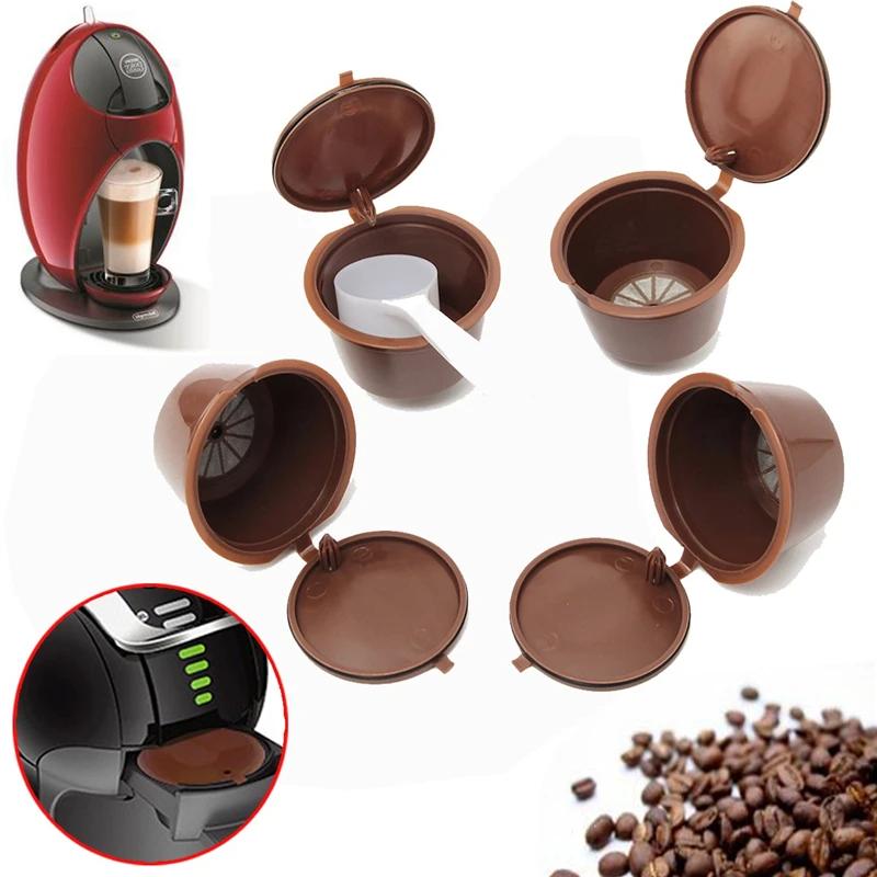 4 pièces/ensemble Dolce Gusto Plsatic rechargeable café Capsule filtre tasse 200 fois réutilisable c