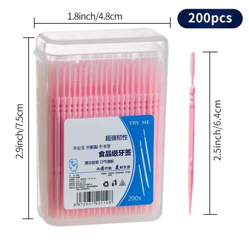 100/200/400/1000 pièces brosse à cure-dents en boîte cure-dents en plastique jetable ménage brosse i