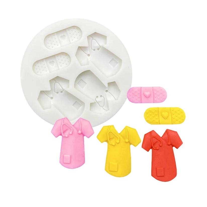 Moule en silicone pour uniforme de docteur, outils de pâtisserie, moule à cupcakes, outils de décora