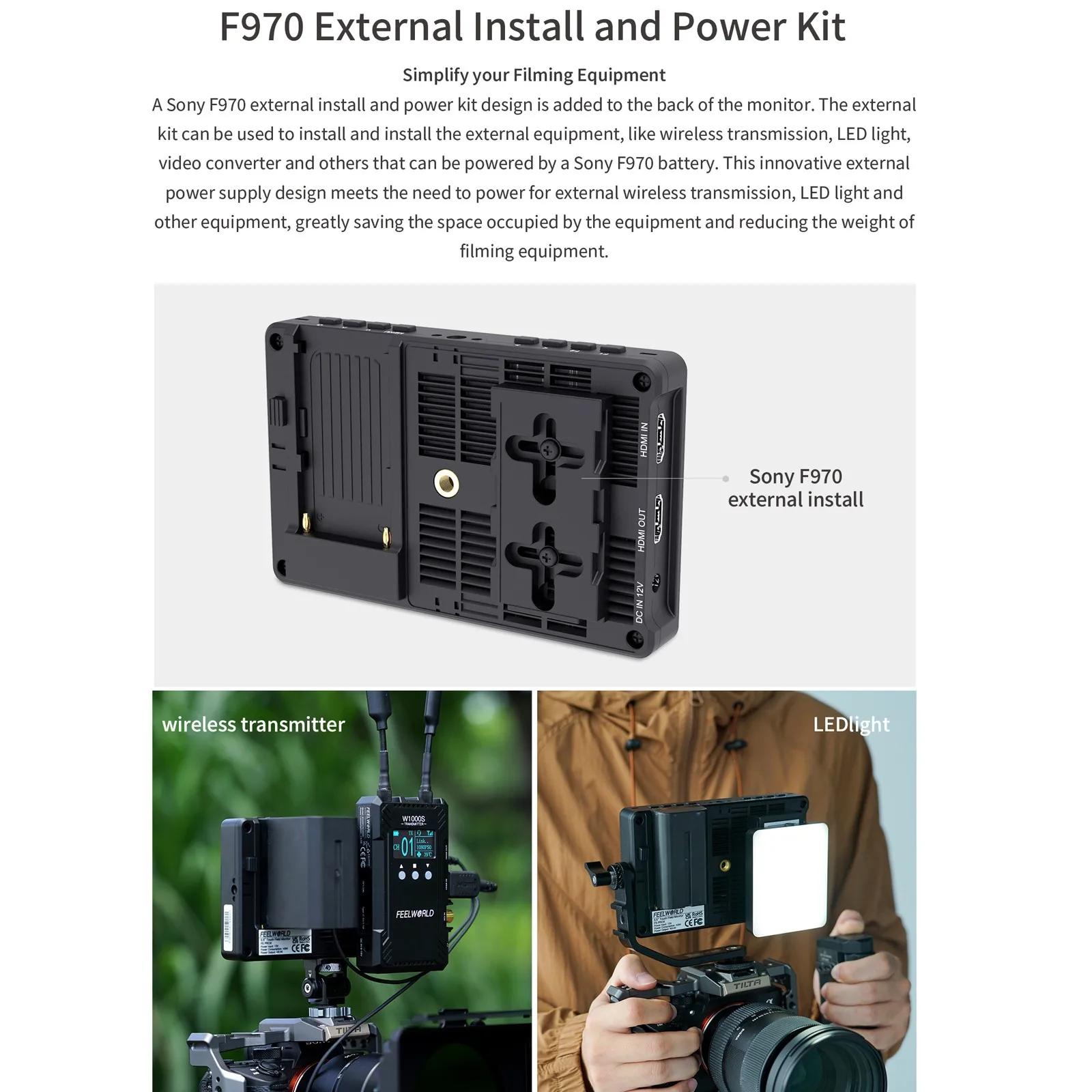 FEELWORLD F6 PRO F6 PLUS Moniteur de caméra avec écran tactile, kit d'installation externe, F6 PRO,