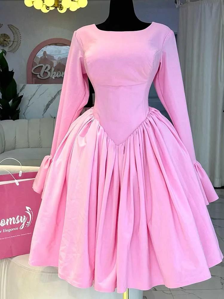 Robe de printemps Sexy pour femmes, Vintage, Corset, avec manches, élégante, dos nu, romantique, ros